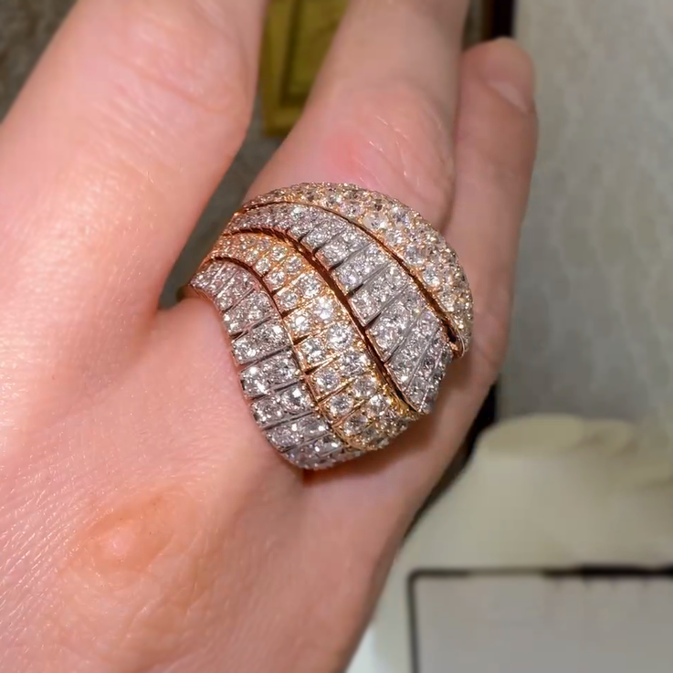 6 ctw Round Cut White Gemstone Pavé Ring -JEWELBUYS