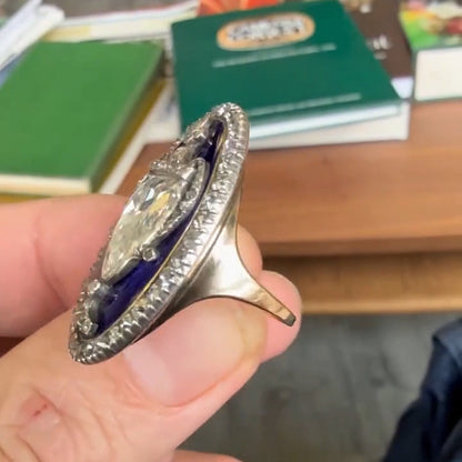 5.5Ctw pear-shaped sapphire franc trophy ring-JEWELBUYS