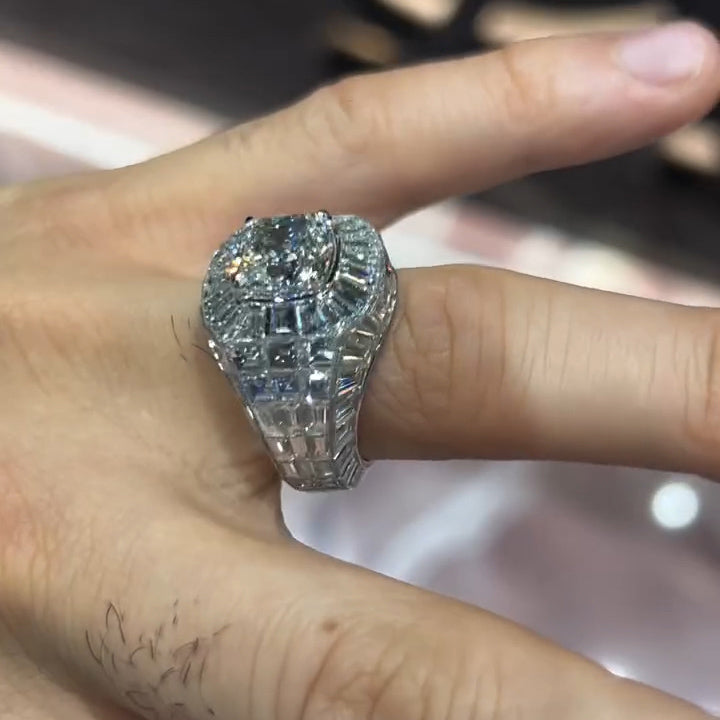 6ct Multi-Layered Hip Hop Gemstone Ring -JEWELBUYS