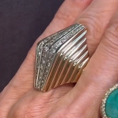1.5ctw Architectural Sapphire Cocktail Ring-JEWELBUYS