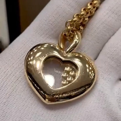 2.35Ctw Scattered Transparent Sapphire Heart Pendant Necklace-JEWELBUYS