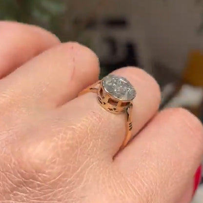4.0Ct Victorian Rose Cut Antique Solitaire Ring-JEWELBUYS