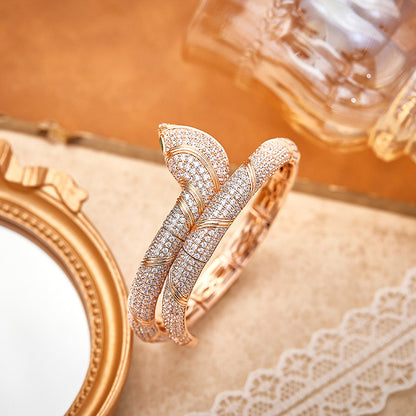 Luxury snake necklace, earrings, ring, and bracelet set-JEWELBUYS
