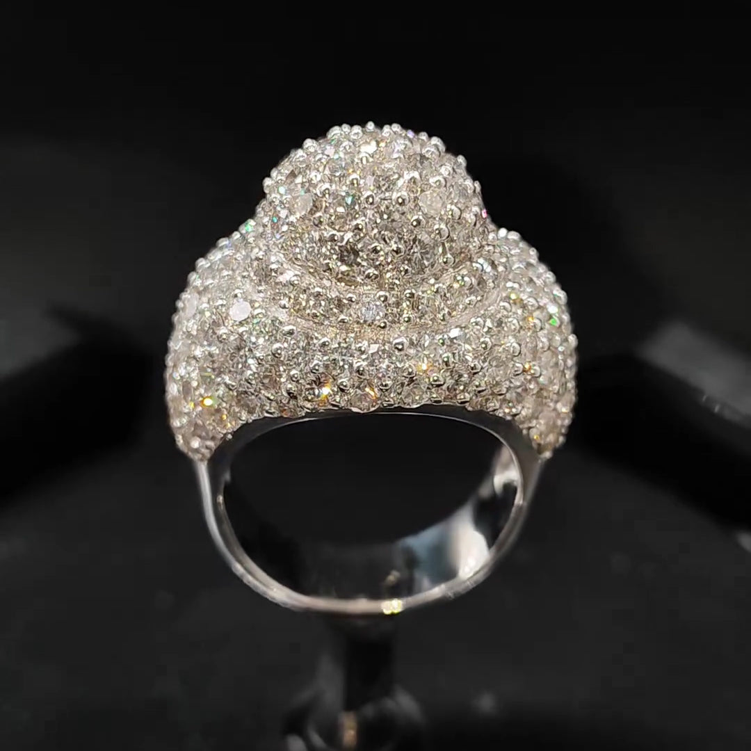 6.07ctw Pave Large Dome Diamond Ring -JEWELBUYS
