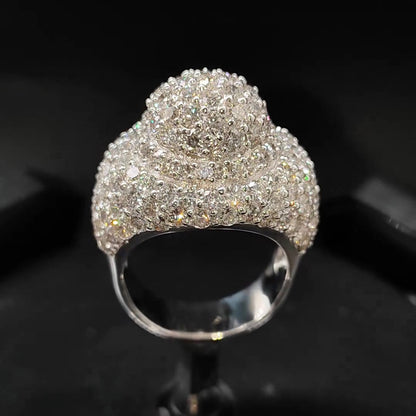 6.07ctw Pave Large Dome Diamond Ring -JEWELBUYS