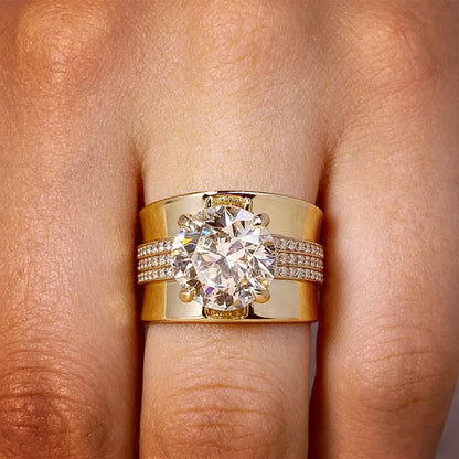 5.0Ctw Round Cut Multi-Strand Sapphire Engagement Ring-JEWELBUYS