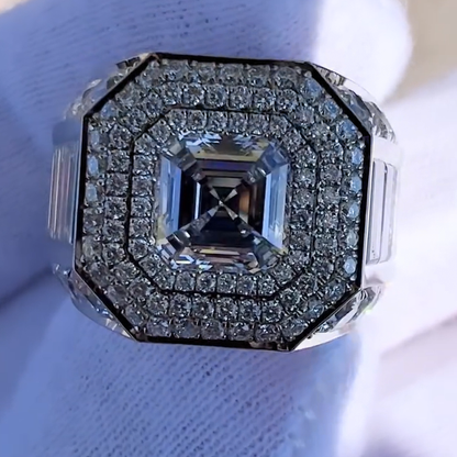 Gorgeous 7 ctw Asscher Cut White Sapphire Ring -JEWELBUYS