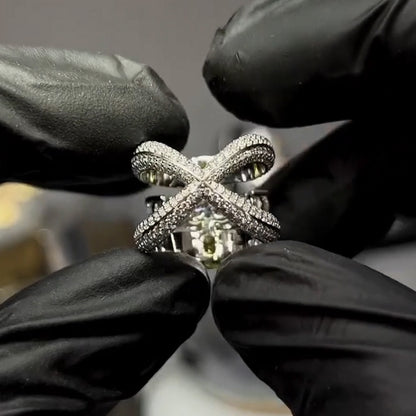 5ct 2 Yellow Cushion Cut and 4 White Round Cut Sapphires Fashion Ring-JEWELBUYS