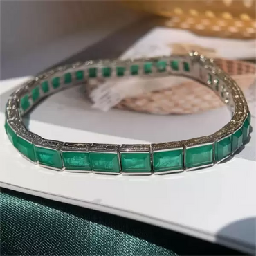 10.0CTW Emerald Cut Brilliant Artistic Style Bracelet-JEWELBUYS