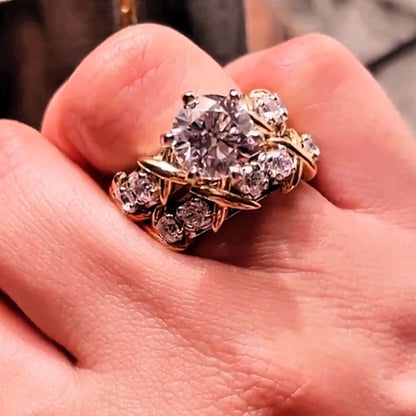 7.0ctw Cross Cross Gemstone Set Ring -JEWELBUYS