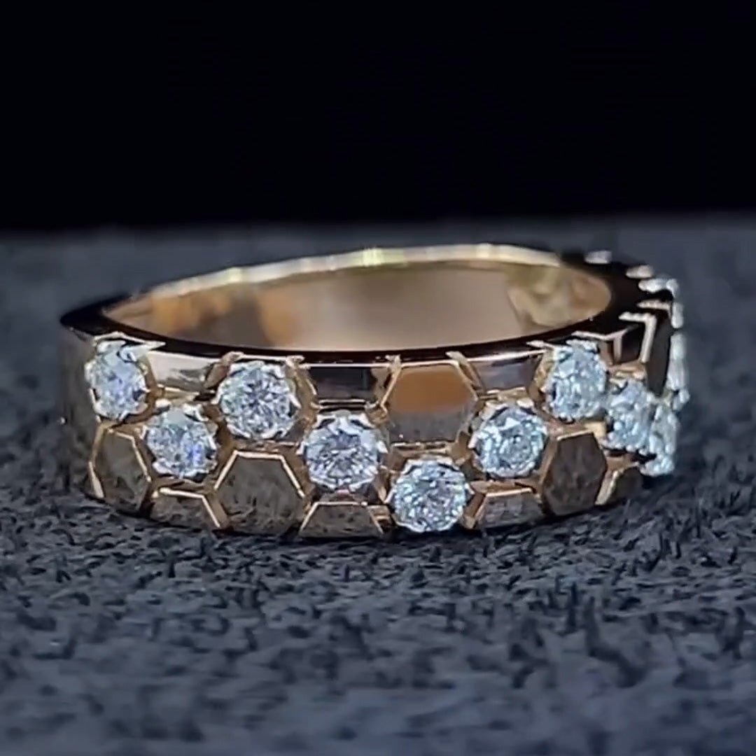 1.7ctw Geometric Hexagonal Gemstone Band-JEWELBUYS