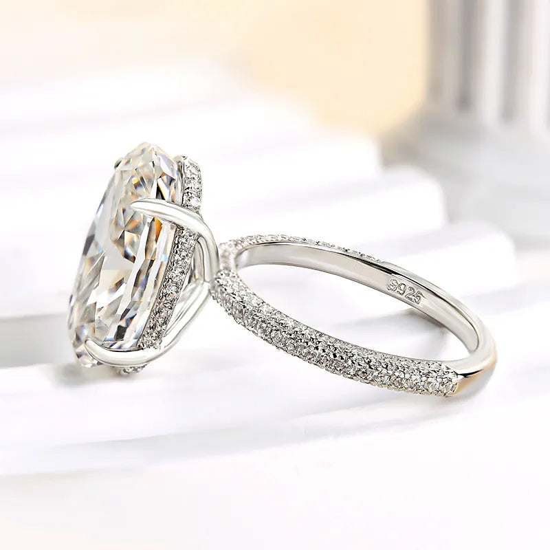 7ct Oval & Round Cut White Sapphire Crushed Ice Engagement Ring-JEWELBUYS