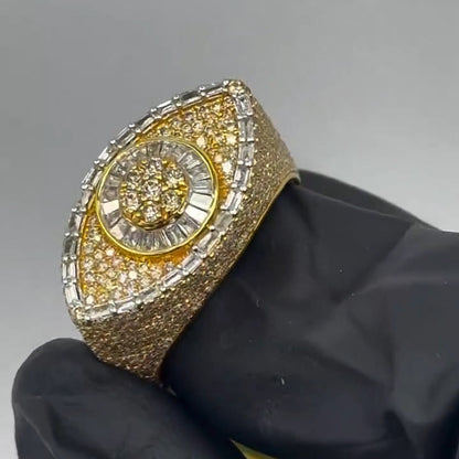 4.08Ctw Round and rectangular Evil Eye Sapphire Rings- JEWELBUYS