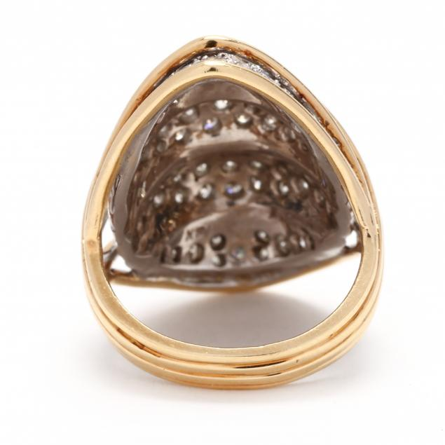 1.92 Ctw Two Color Gold Sapphire Dome Ring-JEWELBUYS