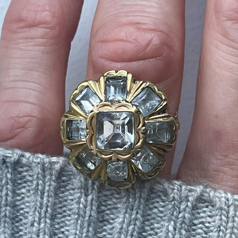 5.5ctw Emerald Cut Antique Engagement Ring-JEWELBUYS