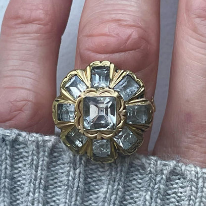 5.5ctw Emerald Cut Antique Engagement Ring-JEWELBUYS