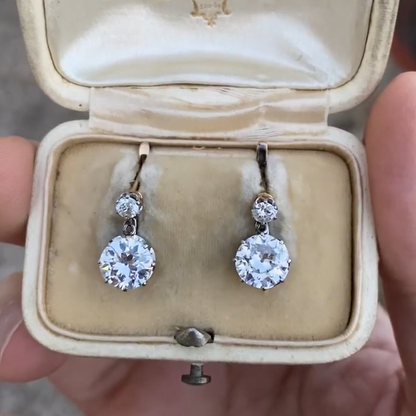 3 ctw Round Cut White Sapphire Classic Earrings - JEWELBUYS