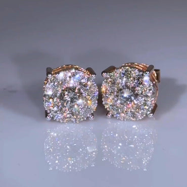 1.5ct Round Rose Gold Stud Earrings -JEWELBUYS