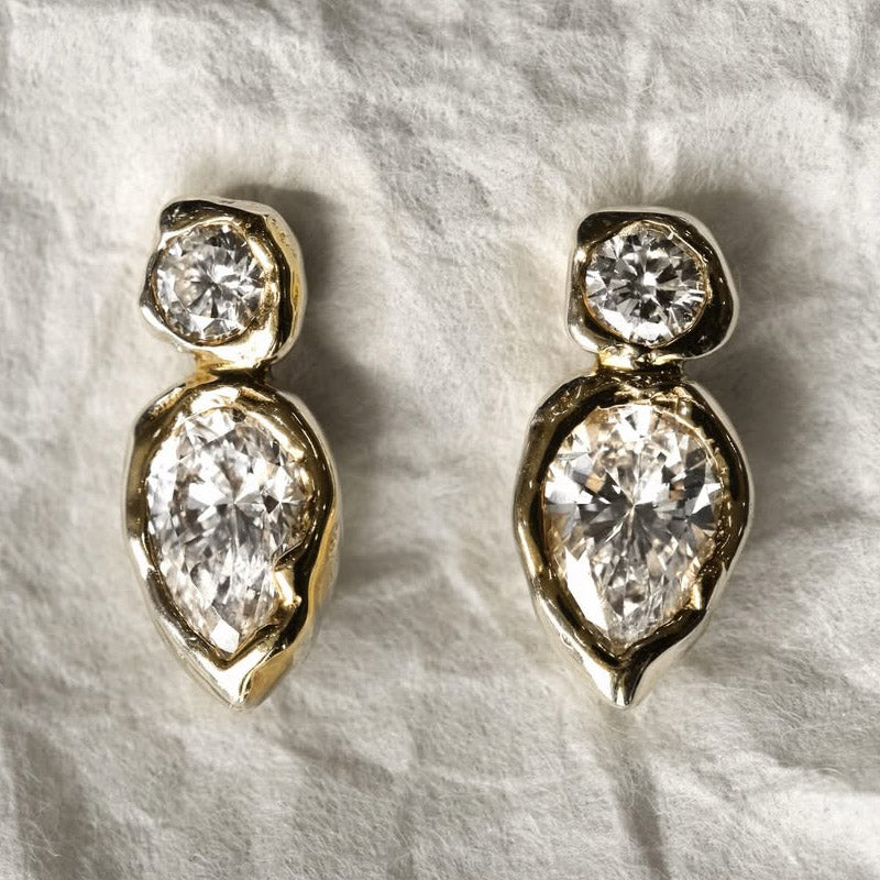 Irregular Sapphire Earrings-JEWELBUYS