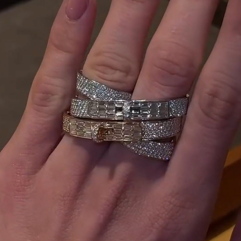 1.57Ctw Rectangular and Round Sapphire Elegant Ring-JEWELBUYS