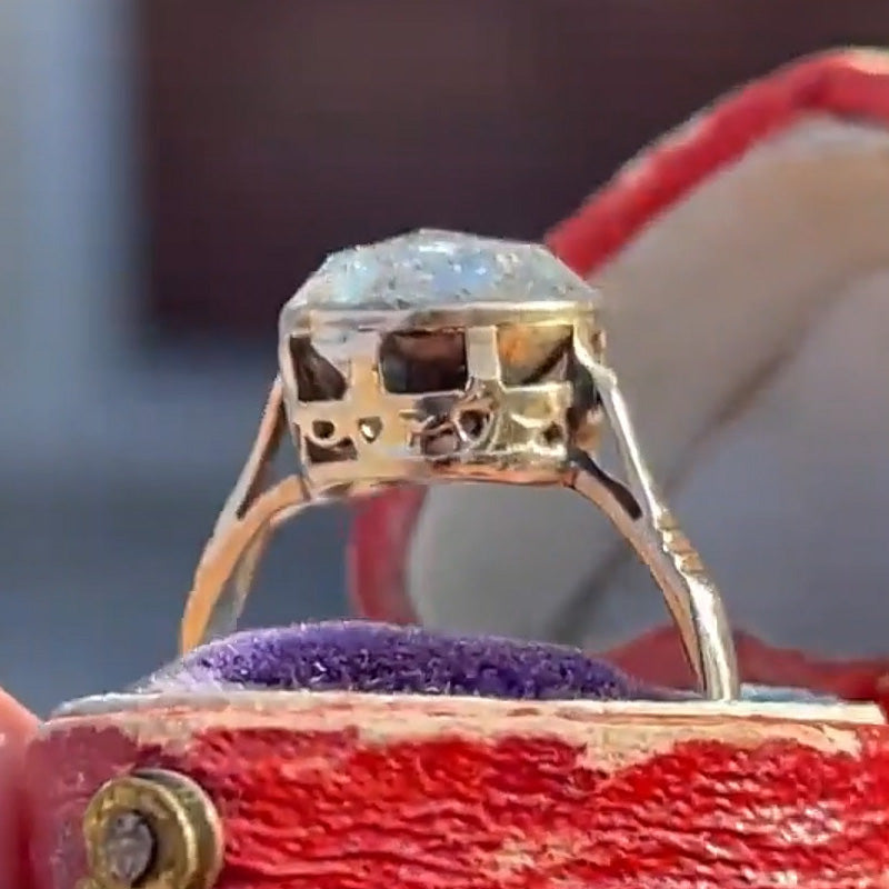 4.0Ct Victorian Rose Cut Antique Solitaire Ring-JEWELBUYS