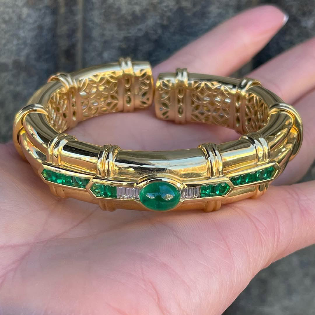 Exceptionally elegant emerald and sapphire bracelet-JEWELBUYS