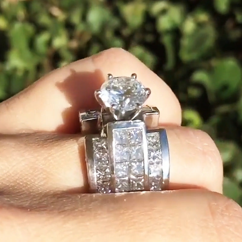 6.0ctw Round Marquise and Square Cut Engagement Ring Collection-JEWELBUYS