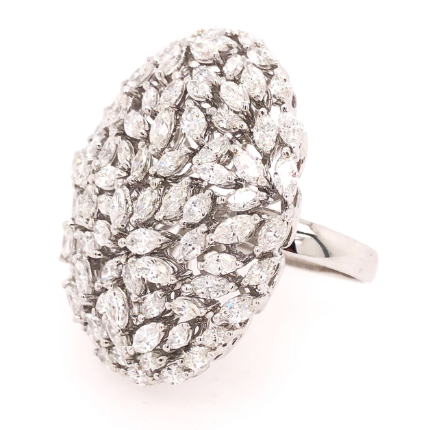 10 ctw Marquise Cut White Sapphire Cluster Ring -JEWELBUYS