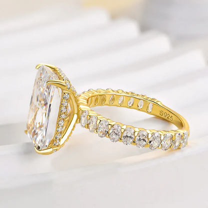 Luxury 7ct Radiant Cut White Sapphire Engagement Ring-JEWELBUYS