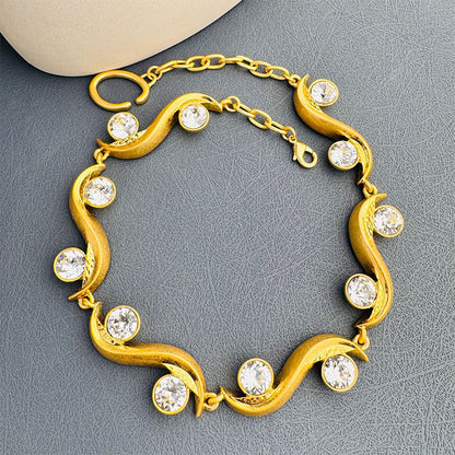 European and American style wave gemstone necklace and earring-JEWELBUYS