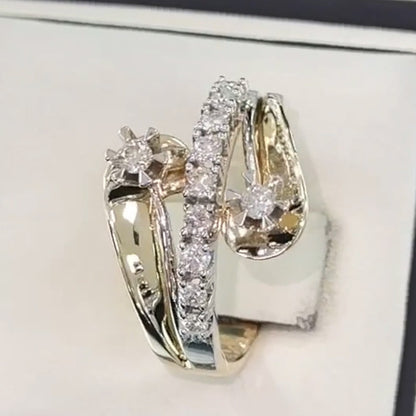 1.2Ctw Round White Sapphire Elegant Twisted Band Ring- JEWELBUYS