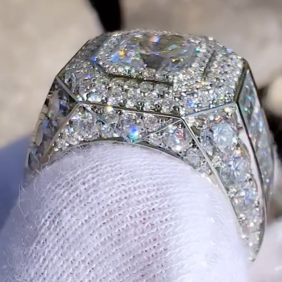 Gorgeous 7 ctw Asscher Cut White Sapphire Ring -JEWELBUYS