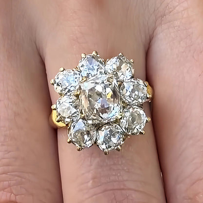 6.8Ctw Vintage-cut Rose-shaped Sapphire Ring- JEWELBUYS