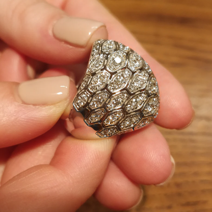 Delicate 3 ctw Round Cut White Gemstone Pavé Ring -JEWELBUYS