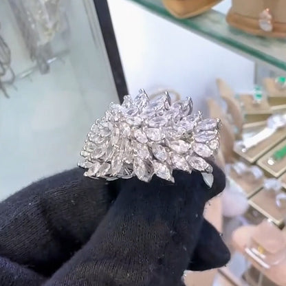 4.02Ctw Marquis Gem Cluster Ring-JEWELBUYS