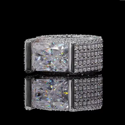 9.0ctw East-West Engagement Ring with Radiant Cut Stones -JEWELBUYS
