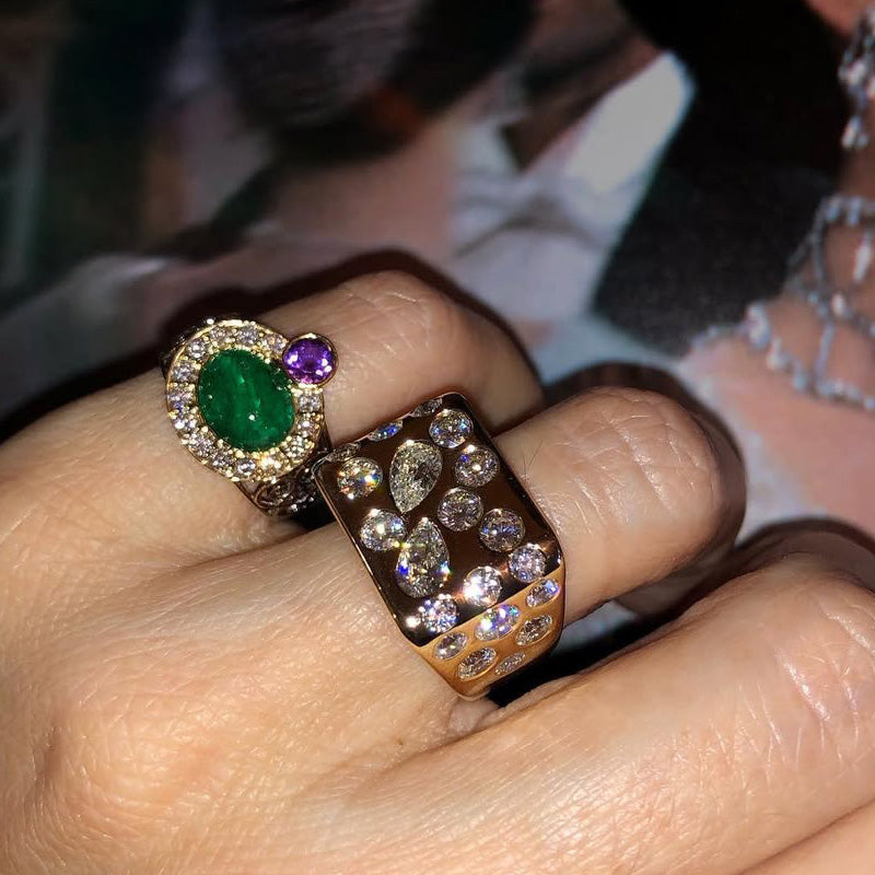 3.0Ctw Exquisite Sapphire Flat-Set Wide Ring-JEWELBUYS