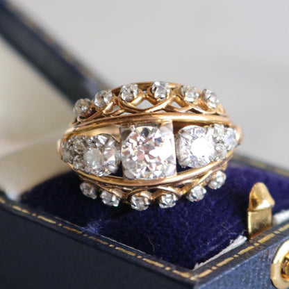 3ct Round Cut White Sapphire Vintage Dome Ring - JEWELBUYS