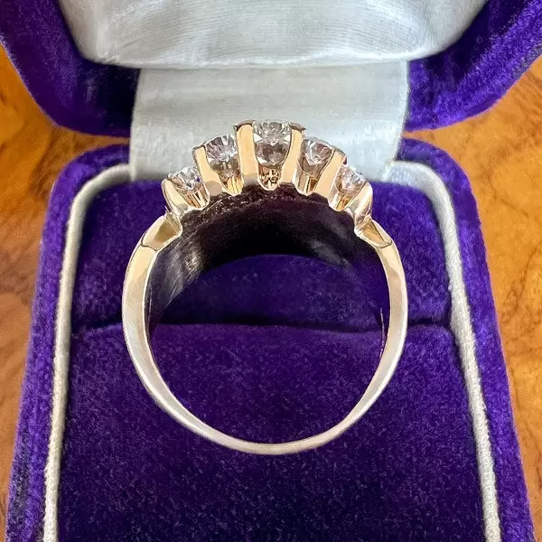 3ct Channel Set Round Cut Gold Tone Wide Wedding Band-JEWELBUYS