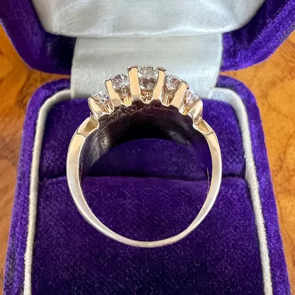 3ct Channel Set Round Cut Gold Tone Wide Wedding Band-JEWELBUYS