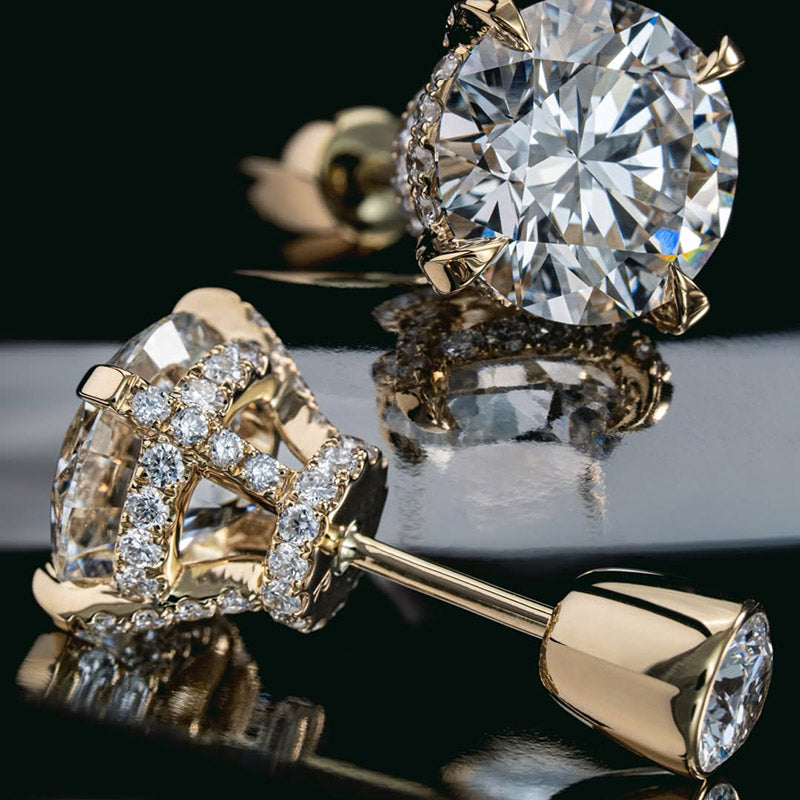 3.0Ctw New classic round sapphire earrings-JEWELBUYS
