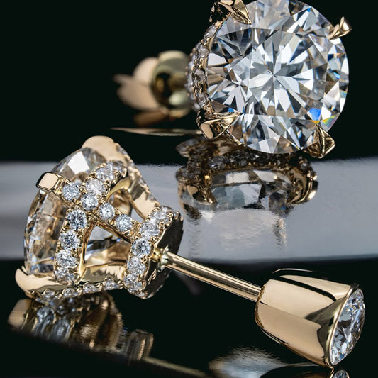 3.0Ctw New classic round sapphire earrings-JEWELBUYS