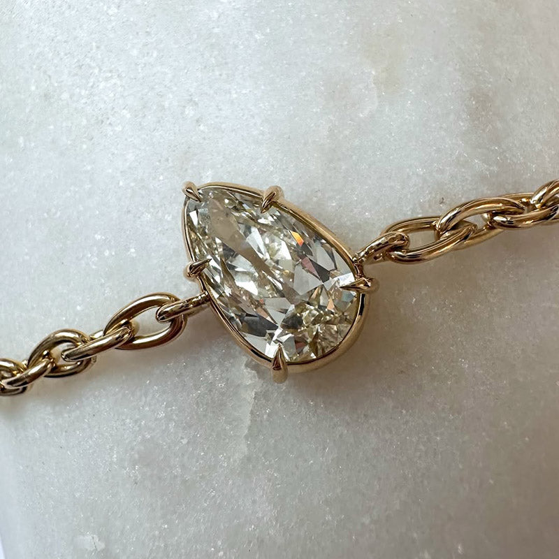 4Ct pear-shaped sapphire bracelet-JEWELBUYS