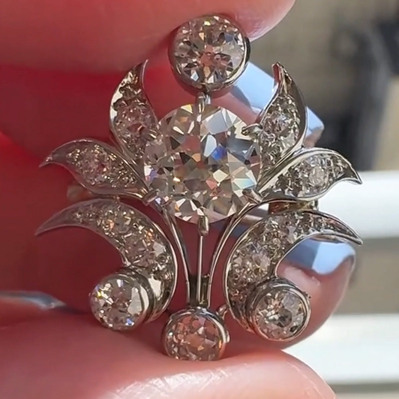 Old Cut Vintage Style Sapphire Pendant Ring-JEWELBUYS-JEWELBUYS