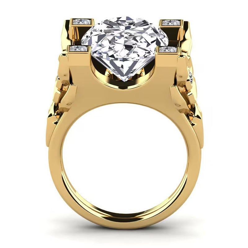 9.0ct Oval Cut Ladies Flower White Sapphire  Ring -JEWELBUYS