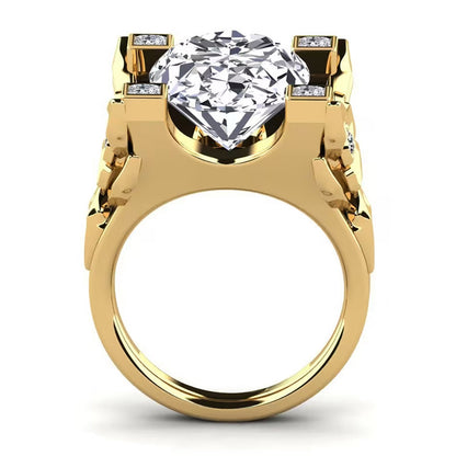 9.0ct Oval Cut Ladies Flower White Sapphire  Ring -JEWELBUYS