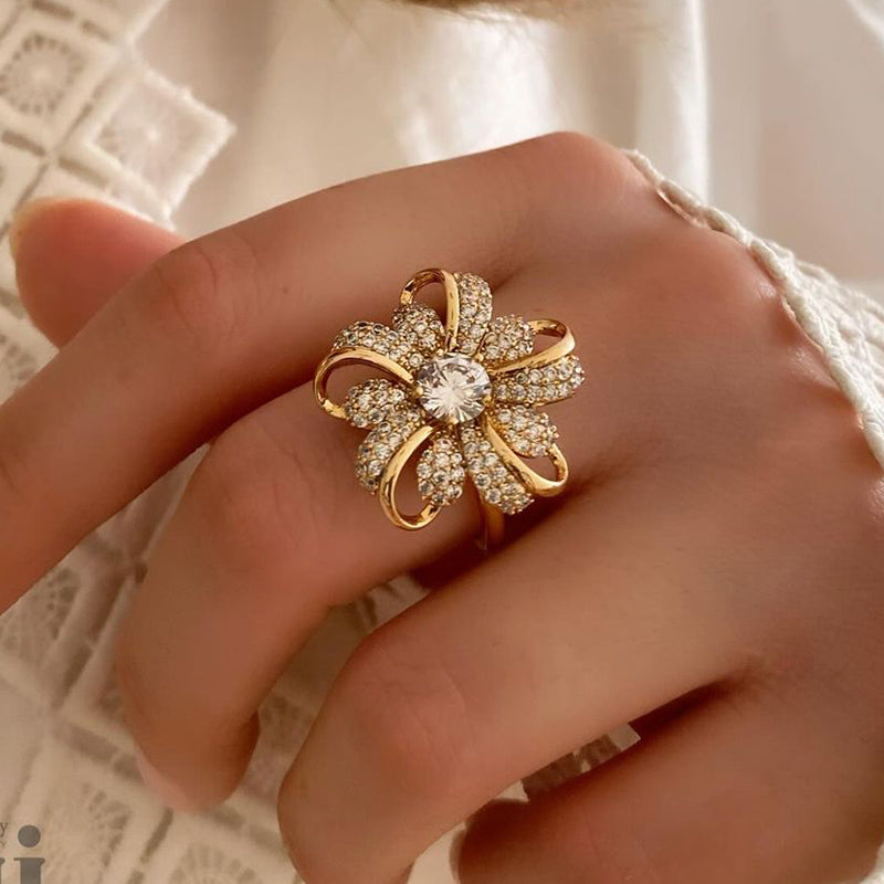 1.5ct Round Cut Chrysanthemum Gemstone Ring -JEWELBUYS