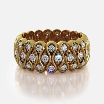 2.1ctw Round Cut Sapphire Eternity Band- JEWELBUYS