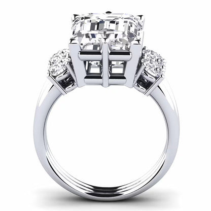 7.59ct Emerald Cut Double Arm Diamond Engagement Ring -JEWELBUYS
