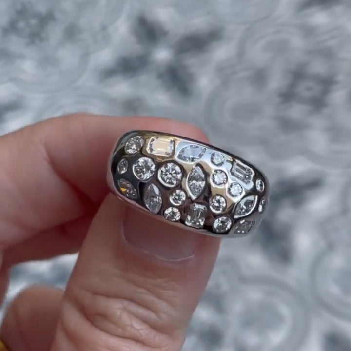 2.0Ctw Multi-cut sapphire arch ring-JEWELBUYS